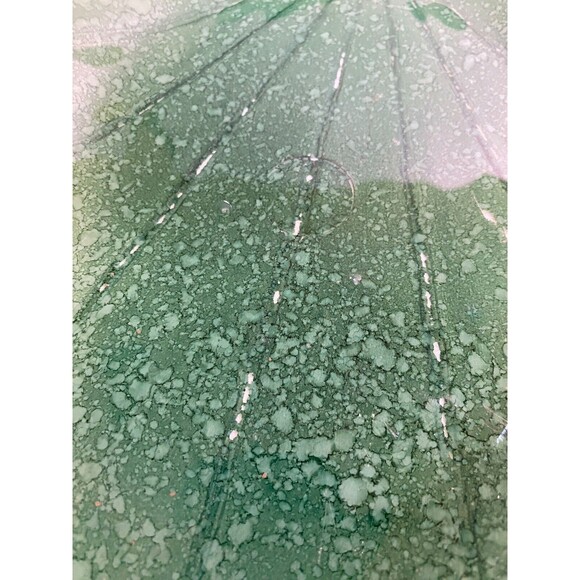 Vintage Leaf Fruit Bowl Art Deco Glass Green Serving Dish Decor 15 1/4” X  10” - Picture 4 of 14